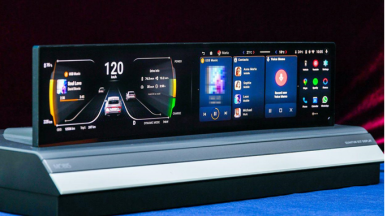 Hyundai Mobis' QL display showcasing the integration of Quantum Dot and Mini-LED technologies for next-generation automotive interiors.